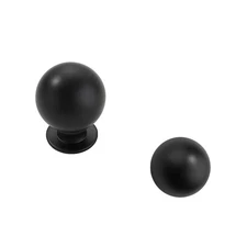 10 Pack 1 Inch Matte Black Cabinet Knobs Small Ball Kitchen Hardware Pulls