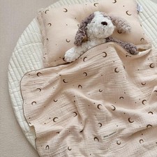 Cotton Muslin Baby Swaddle Blanket, Moon Star Pattern,47"x51"