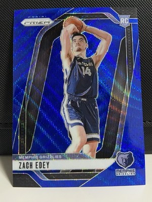 Zach Edey 2024-25 Panini Prizm Basketball Blue Wave Prizm Rookie Card 047/125
