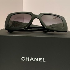 CHANEL Sold Out Acetate Calfskin Square Sunglasses 5474-Q-A Black New In Box
