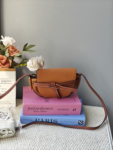 Loewe Gate Mini Crossbody Bag Brown Cowhide 15x12.5