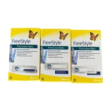 125 NEW Sealed FreeRtyle Precision Neo Blood Glucose Strips Exp 07-26, 08-25