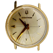 Vintage 34mm Accutron Men's Tuning Fork Wristwatch Swiss 10k GF for Repair