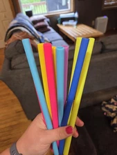 14 PCS Reusable Silicone Straws with Cleaning Brushes Extra Wide Large Straws