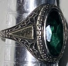 Vintage 1979 John Roberts 'JC' Emerald Green Siladium School Class Ring -Size 6  — photo 3