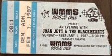 1987 Joan Jett MJ Fox  Light Of Day Phantasy Theatre OH 2-1 Concert Ticket Stub