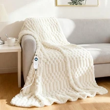 Heated Blanket Flannel Throw Blanket, 50"X 60" Electric Heating Blanket with ...