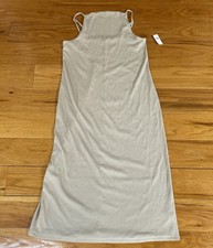 Old Navy Tan Sleeveless Ribbed Maxi Dress Adjustable Straps Size L NWT