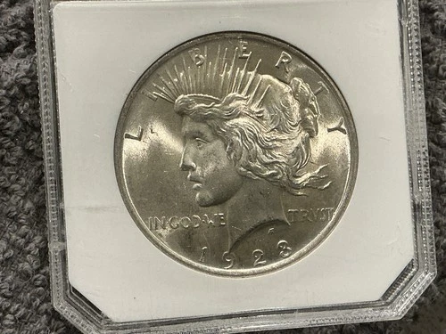 1923 Peace Dollar Graded Certified Uncirculated FREE SHIPPING OLD HOLDER WHITE