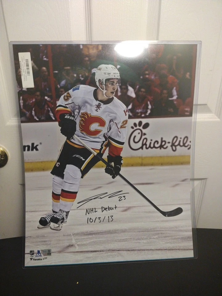 Foto autografiada por Sean Monahan Calgary Flames 16X20 fanático autenticada Foto 3 de 4