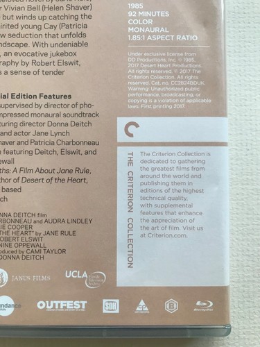 DESERT HEARTS_CRITERION COLLECTION BLU-RAY 2017 - Imagen 15 de 15