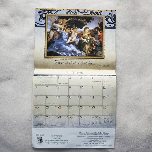 KLASSISCHE KUNST / SELIGES SAKRAMENT KATHOLISCHE KIRCHE KALENDER 2014 NEU!! ANSEHEN!! - Bild 2 von 3