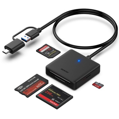 Speicherkartenleser, 4in1 USB 3.0 und USB-C auf SD Micro SD MS CF Karte