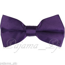 Deep Purple Men's Solid Pre-tied Bow tie Straight Cut Bowtie Wedding Prom 10-BB