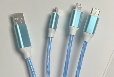 Magnetic LED Light Up USB Phone light up Charger Cord For iPhone Type C Micro US