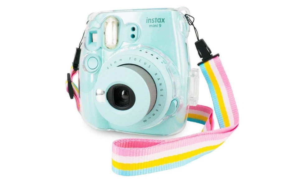 For Fujifilm Instax Mini 8 / 8+ / 9 Camera Clear Hard PVC Cover Case with Strap - Image 3 of 4