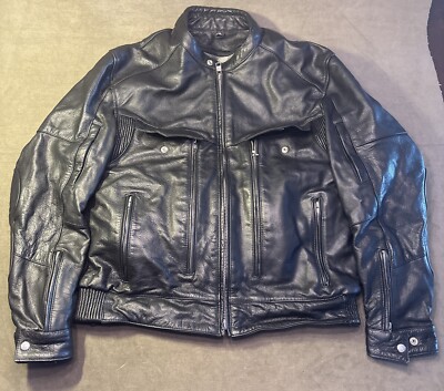 XElement Motorcycle Jacket Size XXL W/Zip Liner & Vents Heavy Duty Leather
