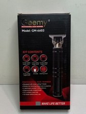 Geemy GM-6603 Professional Hair Trimmer, T-blade, USB, rechargeable, black metal