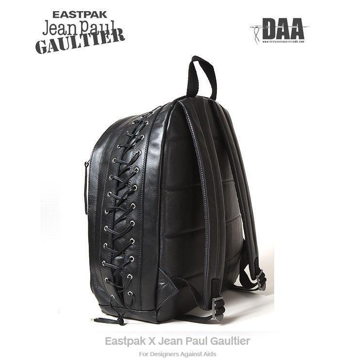 Eastpak Jean Paul Gaultier Biker Backpack Black Leather Eastpak Jean Paul Gaultier Biker Backpack Black Leather