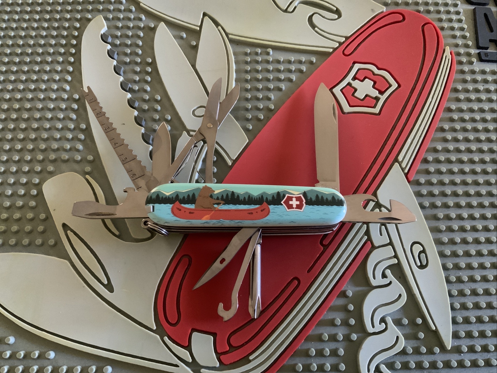 Victorinox Swiss Army Knife Fisherman Bear In Canoe SKS eBay