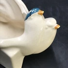 VTG 1940s McCoy White Swallows 2 Birds Flying Planter Ceramic MCM 5" Tall