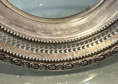 Vintage Antique Frank Whiting Sterling Silver Crystal Glass Coaster Plate Dish - Picture 6 of 11