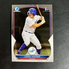 2023 Bowman 1st Chrome Logan Wagner Rookie RC #BCP-36 Los Angeles Dodgers