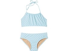 Toobydoo Blue Polka Dot Bandeau Bikini Set Girl's Size 13-14 L65542