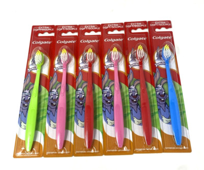 6 Colgate Juniors Extra Soft Bristles Kids 3+ Toothbrushes