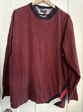 Vintage Men’s Tommy Hilfiger Long Sleeve Shirt Stripe Large red White Blue