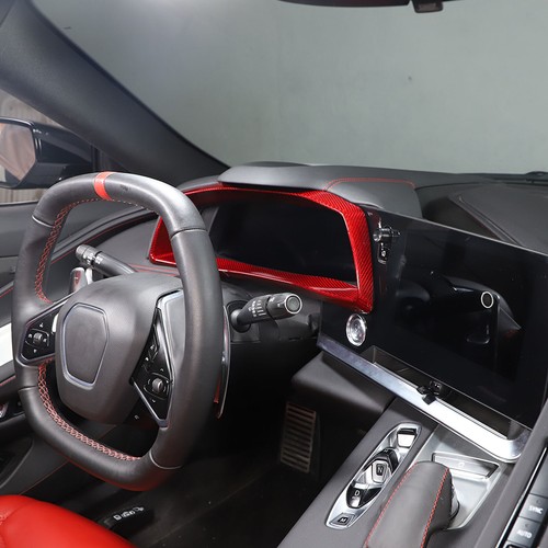 Red Real Carbon Fiber Full Interior Set Decor Cover Trim Kit for Corvette C8 20+ - Picture 302 of 444