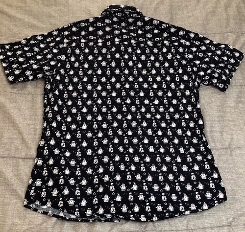 Rugby University Men’s Size Large Christmas Gnome Button Up Short Sleeve Shirt - Picture 5 of 6