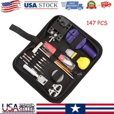 147x Watch Repair Kit Watchmaker Back Case Remover Opener Link Pin Spring Bar US