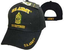 US Army First Sergeant 1SG Retired Hat Military Army E-8 Rank Embroidery Ballcap