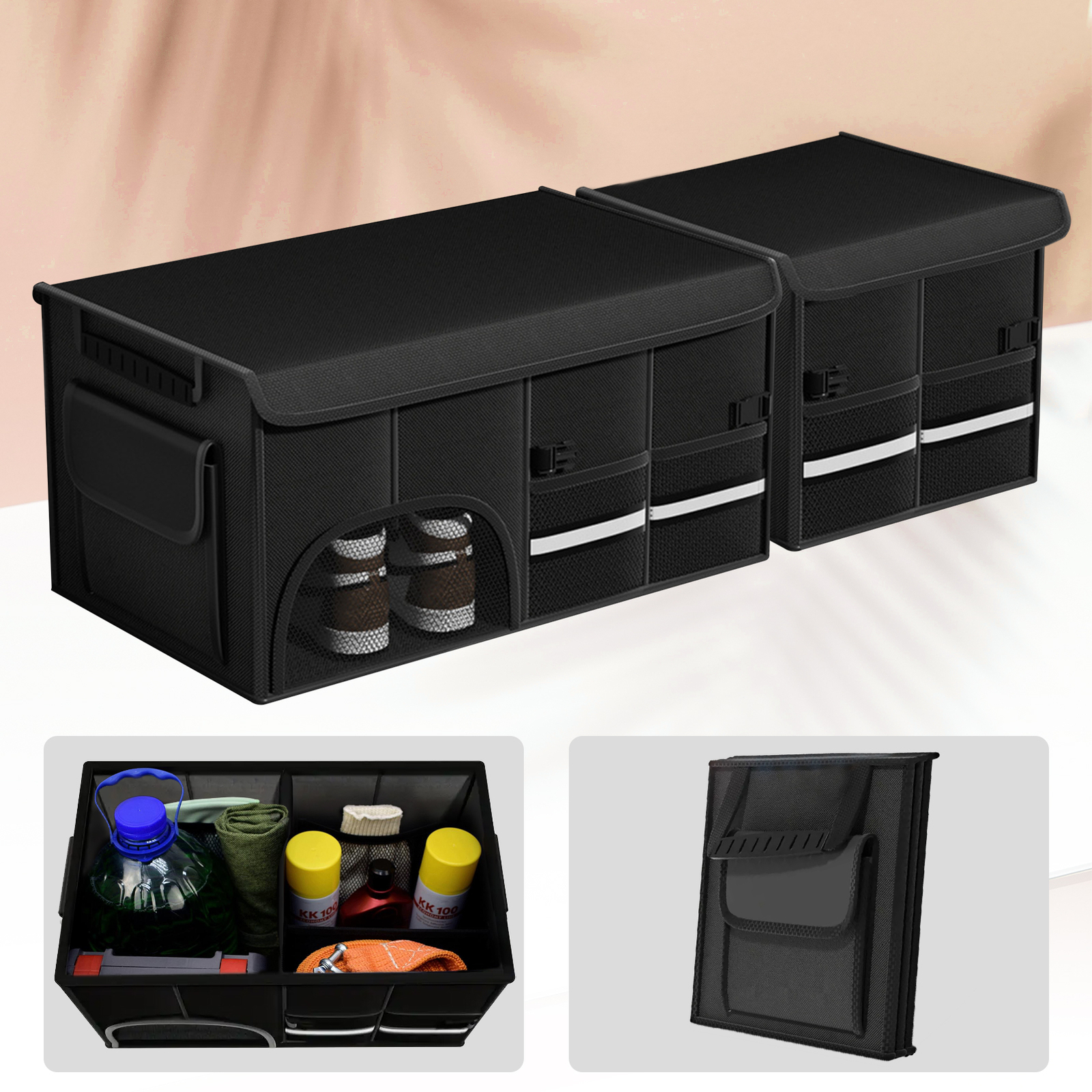 Foldable Car Trunk Organizer Large Storage Bin for SUV & Truck-image