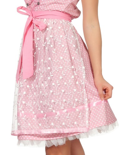DIRNDL TRACHTENKLEID DAMEN 6030 ROSA 3TLG SET BLUSE SCHÜRZE TRACHTEN OKTOBERFEST - Bild 3 von 6