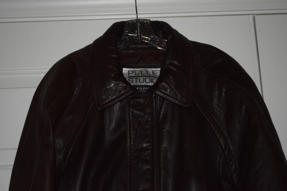 Vintage Men's Sz L Pelle Studio Wilsons Thinsulate Brown Bomber Leather Jacket - Image 2 of 4