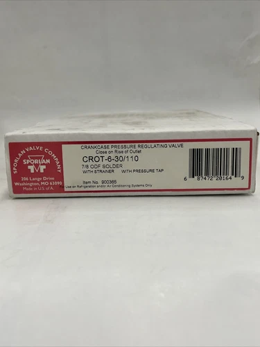 Parker Sporlan CROT-6-30/110, 900365, Crankcase Pressure Regulating Valve