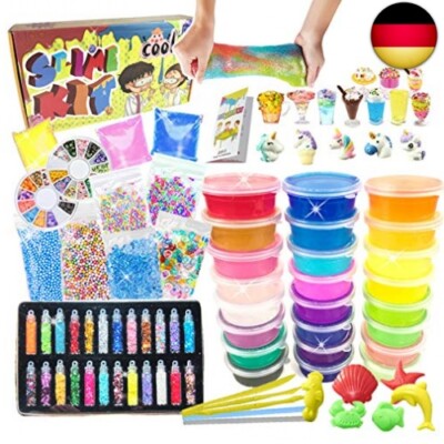 essenson DIY Slime Kit - Schleim Kit with 24 Colors Crystal Clear Slime, Slime