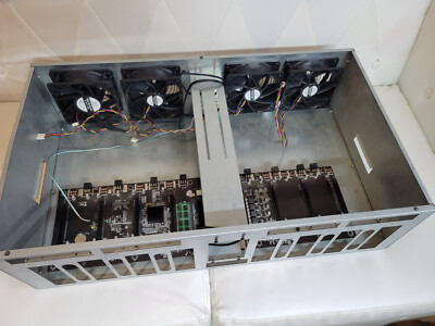 8 GPU Miner Metal Rig Case Frame Box For Mining ETHASH BTC65 NVIDIA AMD Card