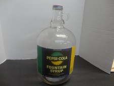 PEPSI SODA FOUNTAIN SYRUP JUG PAPER LABEL HURLEY WISCONSIN CLEAR