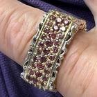 Ruby 0.925 Sterling Silver & Vermeil 3/8" Vintage square shaped band Ring size 7