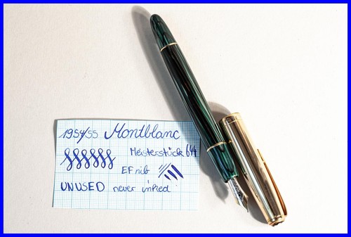 UNINKED 1955 Green Striated 14Ct EF 644 MONTBLANC Meisterstück NOS in Box - Picture 2 of 11