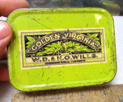 Vintage Golden Virginia EMPTY tobacco tin, WD & HO Wills, Man cave decor  item