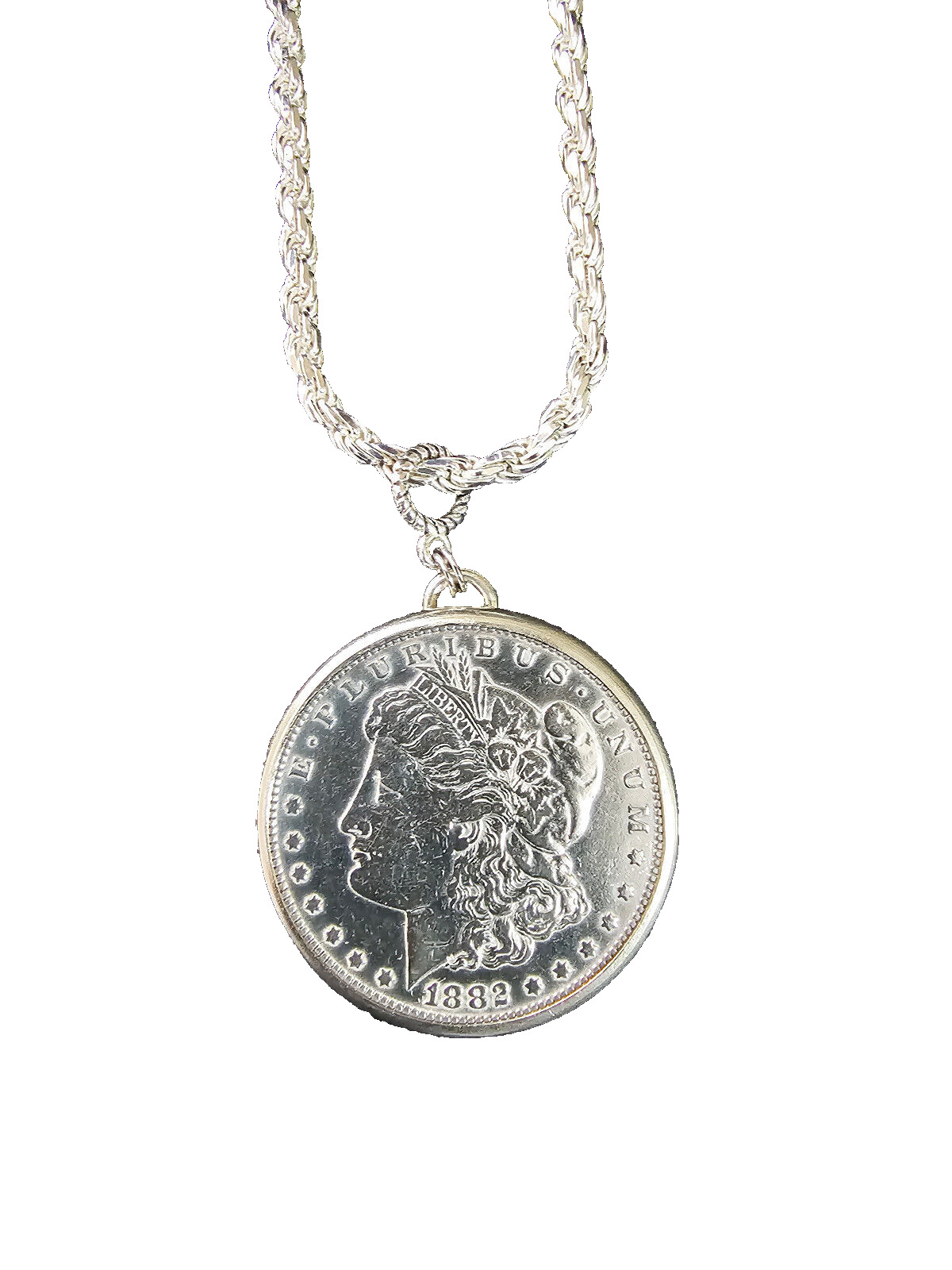 Coin Collectors - 1882  US Silver Dollar Pendant,… - image 2