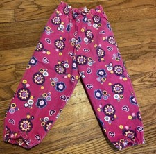 Vintage MADE IN USA Toddler Girls Pants Pink Floral With Hearts size 3T