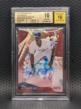 2014 Topps Tek Fred McGriff RED REFRACTOR AUTO /10 BGS 10 PRISTINE 10 Gem Auto