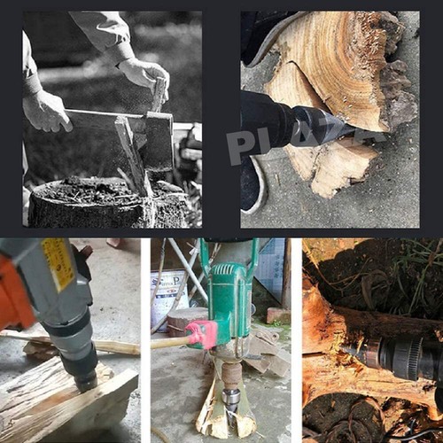 Twist Firewood Drill Bits Wood Splitter Steel Splitting Cone Driver High Speed - Picture 9 of 12