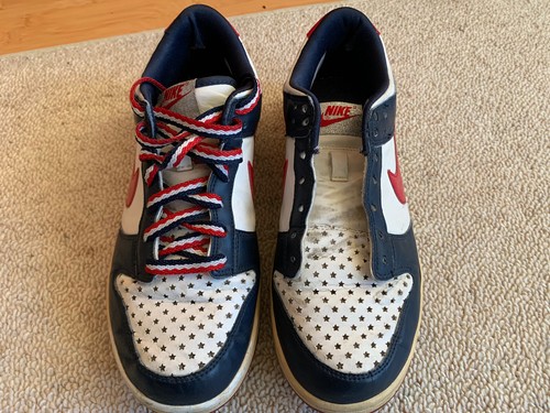 2008 Nike Dunk Low Size 7Y “USA” - 306339 166 - Used No Box, Missing 1 Lace. - Picture 5 of 8