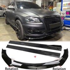 For Audi Q3 Q5 Q7 A6 A5 A4 Gloss Front Bumper Spoiler Lip Splitter + Side Skirts